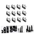 thumbnail image 3 of Mobutofu 12 Pcs Plaque de Réparation en L Acier Inoxydable Noir Attaches d'Angle pour Garage, 3 of 8