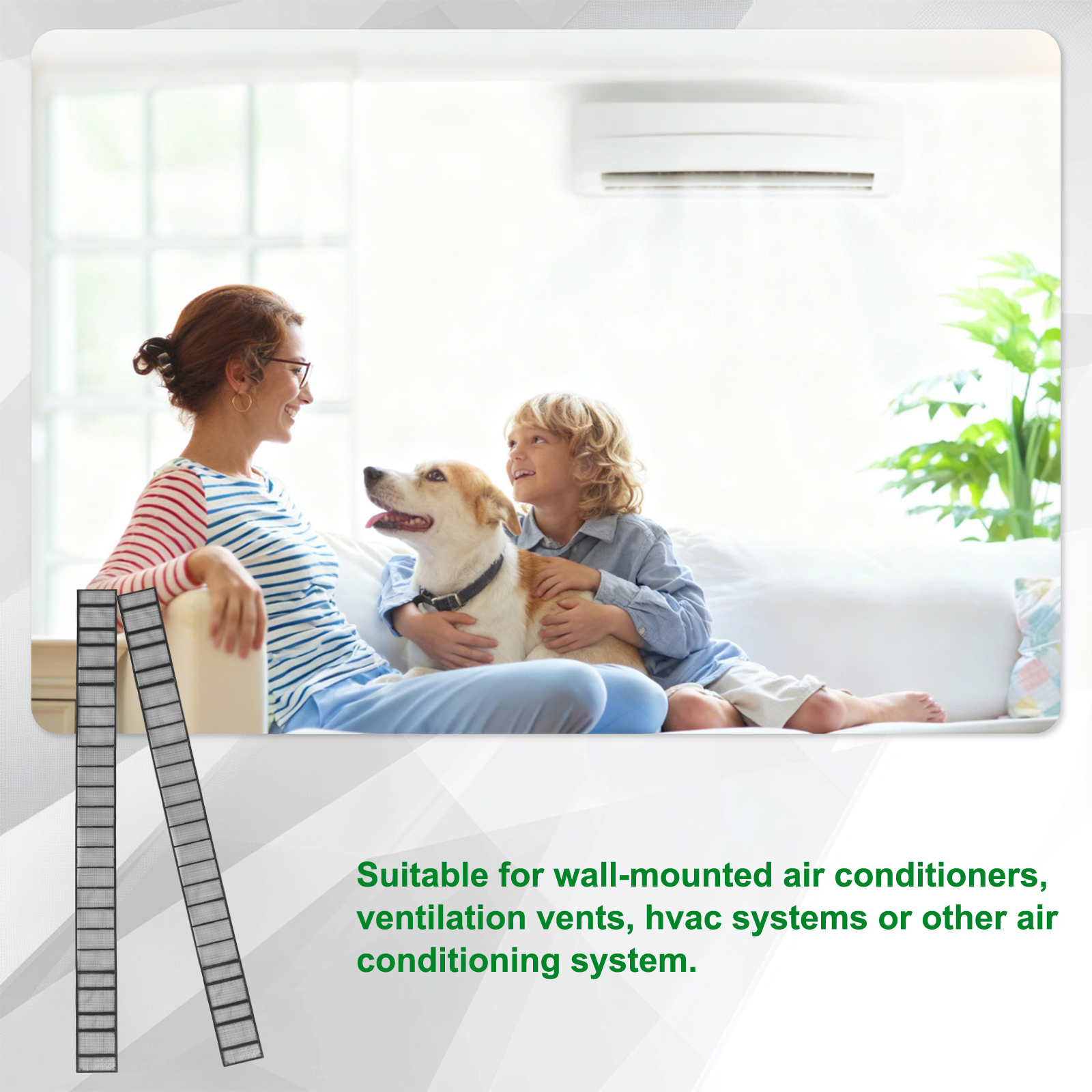 Uxcell Room Air Conditioner Filters Replacement (47" x 3.9") - Air Filter Replacement Parts Nylon Air Filter Screen Mesh Sheet for Home/Air Conditioning
