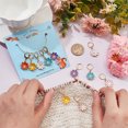 thumbnail image 4 of 12Pcs 6 Colors Alloy Enamel Daisy Flower Charms Locking Stitch Markers with Gold Tone 304 Stainless Steel Leverback Earring Findings, 4 of 5