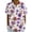 White, variant on Women's Short Sleeve T-Shirt Clearance Women's Chemical Fiber T-Shirt Women's Lapel Vintage Purple Pansy Print Awareness Support Top Casual Shirt
