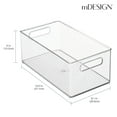 thumbnail image 3 of mDesign Deep Rectangular Storage Plastic Organizer Bin Household Built in Handles, Clear, 3 of 8