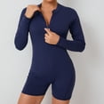thumbnail image 5 of Nuevo conjunto de yoga de manga larga con cremallera y almohadilla para mujer, mono de una pieza, pantalones cortos de entrenamiento para gimnasio, mono elástico para fitness, traje deportivo atlético, 5 of 5