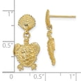 thumbnail image 3 of Diamond2Deal 14k Yellow Gold Shell and Turtle Post Dangle Earrings for Women (L- 0.9 in, W-0.44 in), 3 of 4