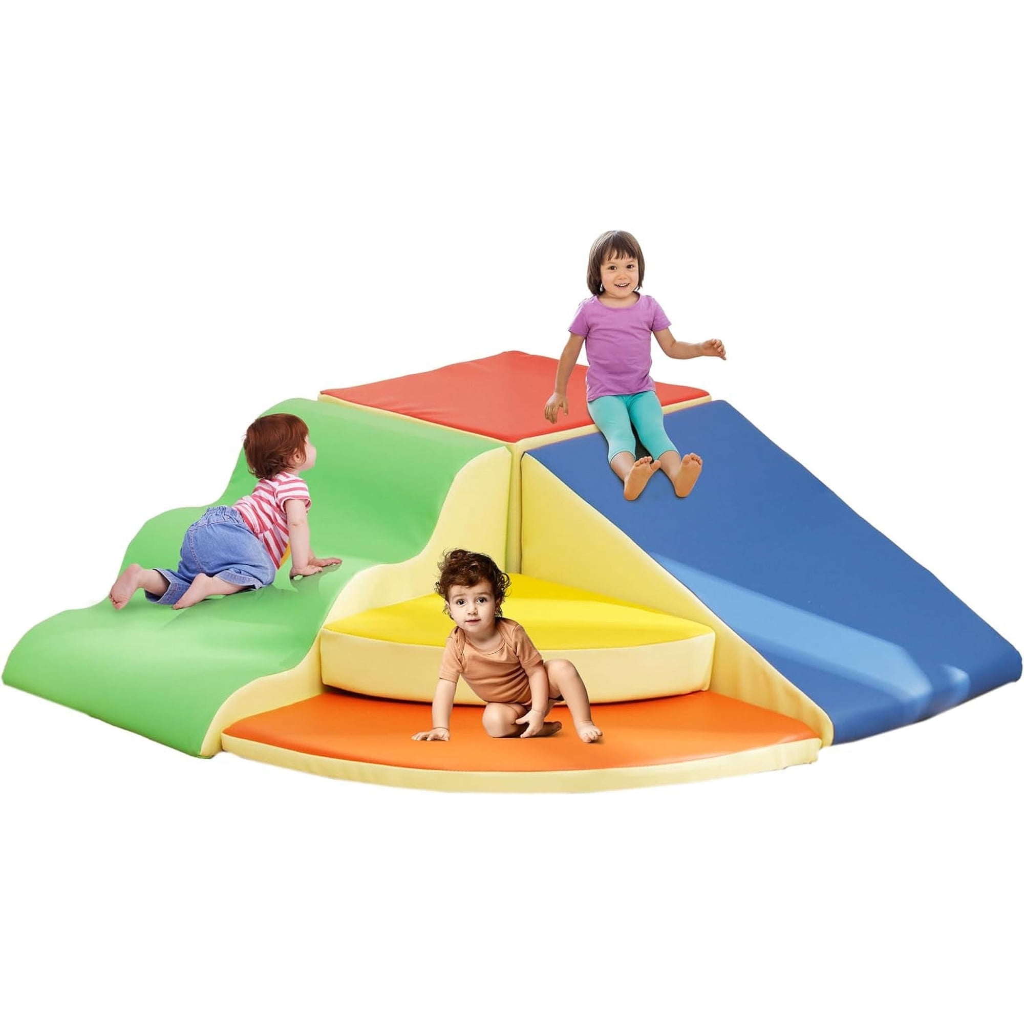 Large 5pcs Foam Climbing Blocks for Toddlers, DEYGIA Climbing Toys for Toddlers for Climb,Crawl and Slide, Toddler Climbing Toys Indoor for Nursery, Living Room, Children'S Room