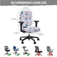thumbnail image 5 of FKELYI Floral Blue Butterfly Print Soft Office Chair Slipcover Anti-Dust Removable Computer Chair Slipcovers with 2 Pcs Arm Rest Covers Furniture Protector, 4 Pcs Set, 5 of 7