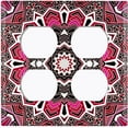 thumbnail image 3 of Metal Light Switch Plate Cover Mandala Pink Black Flower Tile Pattern MDL061, 3 of 13
