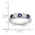 thumbnail image 7 of 14K White Gold Ring Band Wedding Diamond Round Sapphire Blue, Size 9, 7 of 7