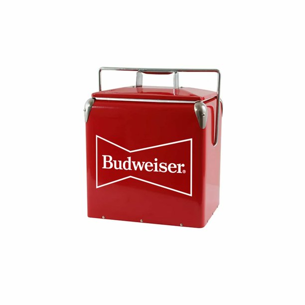 Budweiser Vintage Hard Beverage Cooler Insulated Metal Exterior with
