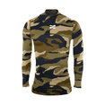 thumbnail image 1 of ZAPARI Playera Deportiva Manga Larga, Licras Deportivas para Hombre de Compresion con Cuello Redondo cafe CH, 1 of 5