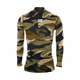 thumbnail image 1 of ZAPARI Playera Deportiva Manga Larga, Licras Deportivas para Hombre de Compresion con Cuello Redondo cafe G, 1 of 5