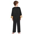 thumbnail image 6 of Miutii Kids Boys 2 Piece Worship Praise Dance Outfit Long Sleeve Metallic Pullover Top with Liturgical Pants Set Black 16, 6 of 7