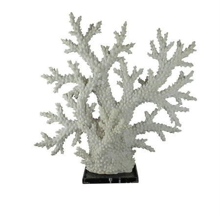 Polyresin Base - Stylish Polyresin Coral Sculpture With Acrylic Base, White
