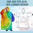 thumbnail image 4 of Oversized Wearable Blanket Hoodie,Colorful Tie Dye Wave Pattern Sherpa Blanket Hoodie with Super Pockets,Super Warm Fuzzy Pullover for Women & Men, 4 of 6