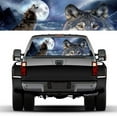 thumbnail image 2 of Truck Rear Window Decal Sticker, Wolf Graphic Car Back Window Decal Flower Perforated Window Back Decal for Truck SUV Van Pickup, 53x14 inch-D_58x18inch, 2 of 6