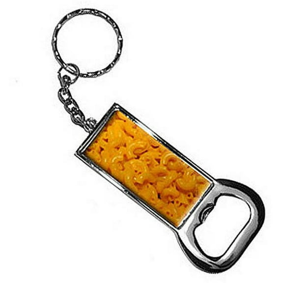 Mac N Cheese Macaroni And Keychain Key Chain Ring Bottle Bottlecap Opener