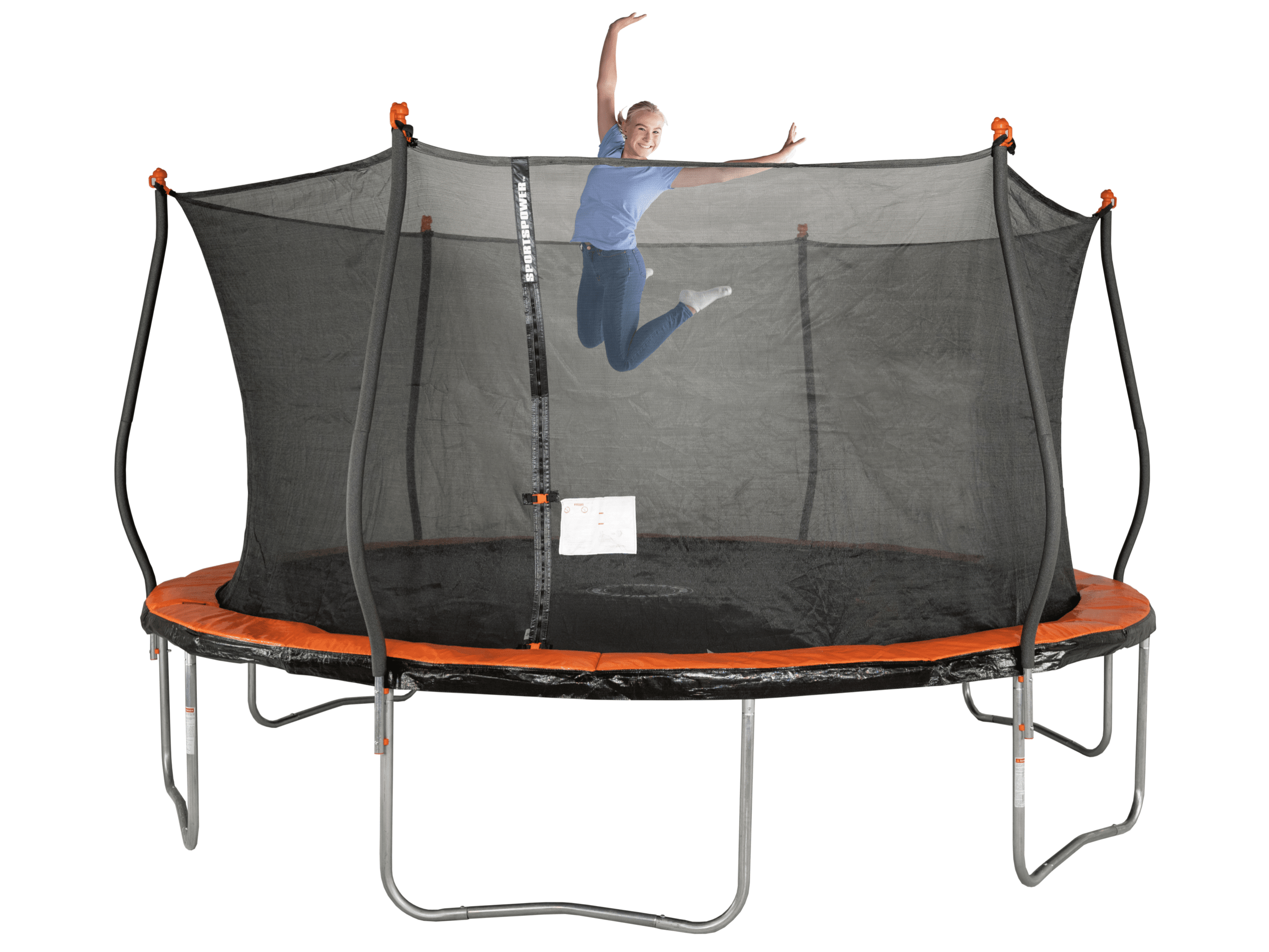 Bounce Pro 15Foot Trampoline, with Classic Enclosure, Orange