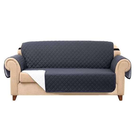 Subrtex Quilted Reversible Sofa Couch Slipcover Anti-Slip Furniture Protector Sofa Covers for Pets and Kids with Elastic Straps