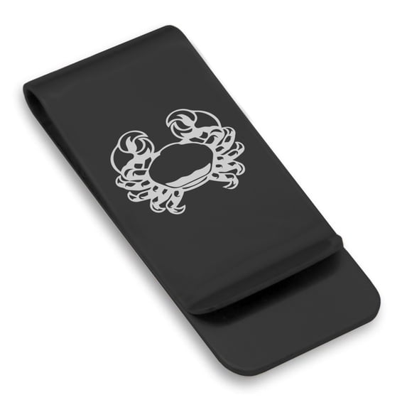 Stainless Steel Cancer Zodiac (Crab) Classic Slim Money Clip Credit Card Holder