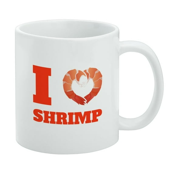 I Love Shrimp with Heart White Mug