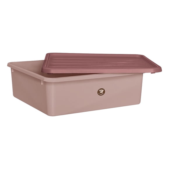 Caja organizadora La Ardilla con tapa rosa satín / rosa burgundy