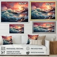 thumbnail image 4 of Designart "Sunrise Over Kanagawa Wave In Japan" Ocean Floater Framed Canvas Art Print, 4 of 5
