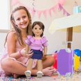 thumbnail image 3 of AlevRam 18 inch Girl Doll Accessories Case Luggage Travel Play Set Including Doll Dress Trolley Case Pillow Sunglasses Card Phone Necklace Camera Great Birthday Christmas Gift for Kids Girls 2+, 3 of 5
