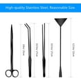 thumbnail image 4 of Plutput Aquascape Tool Kit Long Stainless Steel Aquarium Plant Tools Aquarium Tweezers Scissors Spatula Tool Set for FIsh Tank Aquascape Aquarium Cleaning, 4 of 6