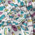 thumbnail image 7 of Ambesonne 90s Valance & Curtain, Cassettes Stars Heart Lightning, 55"x30", Aqua Pale Purple and Blue, 7 of 7