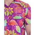 thumbnail image 2 of Varnit Crafts Hawaiian Shirt for Men Aloha Flamingo Purple S, 2 of 6