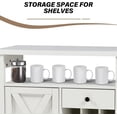 thumbnail image 4 of White Coffee Bar Cabinet with Storage, Farmhouse Buffet Cabinet with Barn Door and Wine Rack, Coffee Station with Drawer, 32 inch Coffee Bar Cabinet with Adjustable Shelf, Dining Living Room, 4 of 9