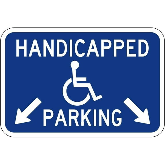 Handicapped Parking Sign Parking Signs Metal Sign Tin Sign 8x12 Inch - Caution Safety Warning Security Signs Indoor & Outdoor Signs for Home, Office, Work