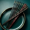 thumbnail image 2 of 5Pcs Reusable Chinese Chopsticks Food Sushi Sticks Alloy Non Slip Dishwasher Safe Bamboo Shape Food Grade Chopsticks, 2 of 8