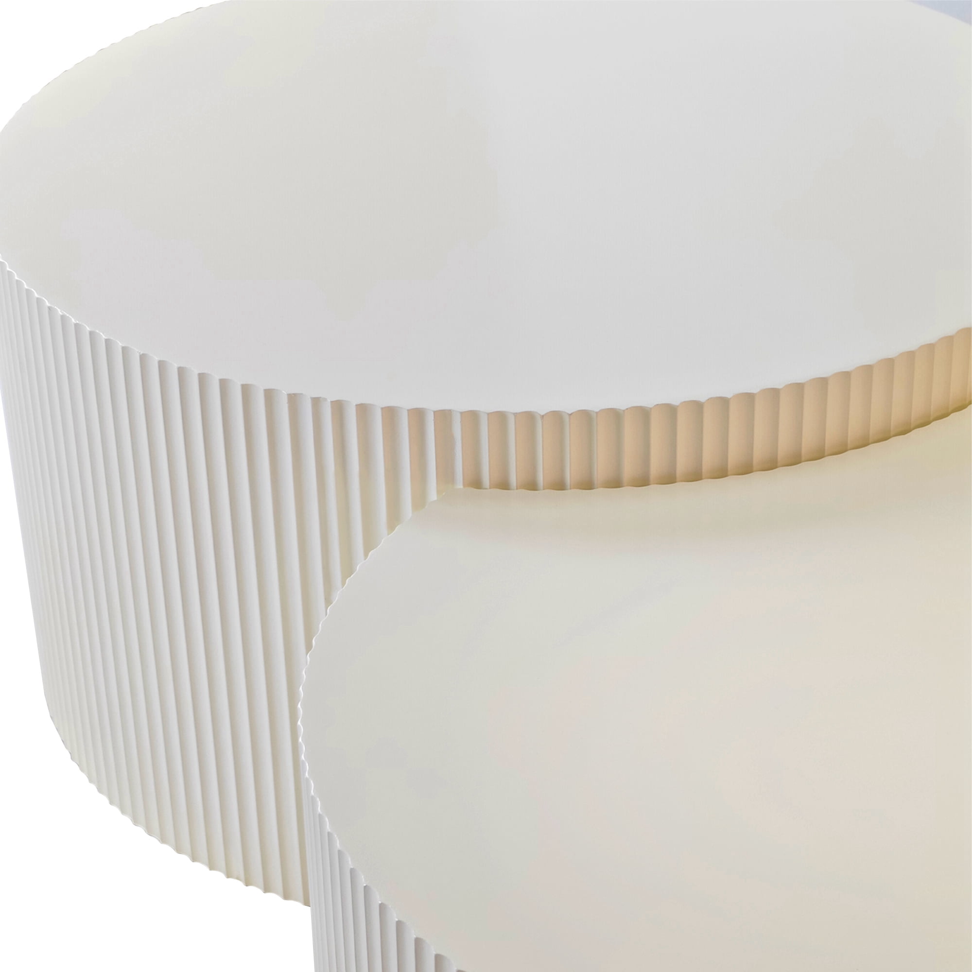 Dasun Nesting Coffee Table Set of 2, Drum Coffee Table, End Table, Round Side Table for Living Room, Bedroom, Beige