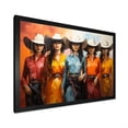 thumbnail image 2 of Designart "Western Charisma in Pop Art Cowgirl Portrait I" People Framed Wall Art Decor - Mid-Century Yellow Cowgirls Hallway Framed Wall Art Decor, 2 of 6
