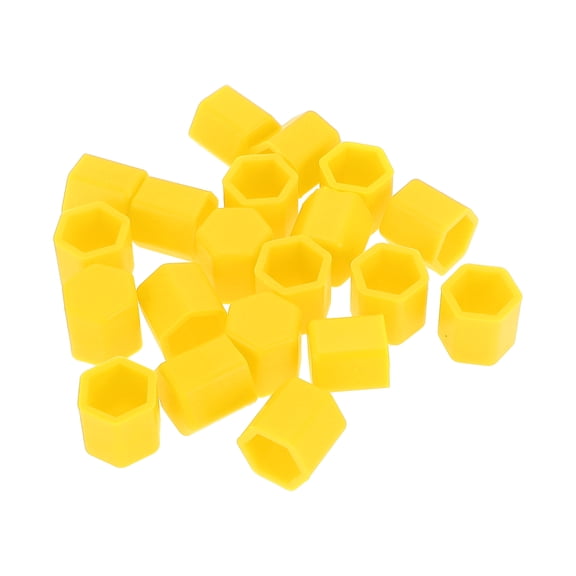 Unique Bargains 20 Pcs Wheel Lug Nut Bolt Rims Tire Nut Screws Dust Cap Cover Nut Protection Silicone Yellow 2.2x15x20mm