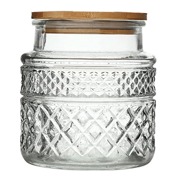 Tarro de vidrio Prettidecor con tapa hermética de bambú de 1100 ml