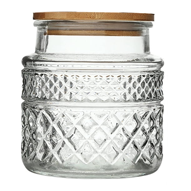 Tarro de vidrio Prettidecor con tapa hermética de bambú de 1100 ml