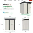 thumbnail image 5 of AECOJOY  Outdoor Metal Storage Shed with Lockable Door 5' x 3' - White, 5 of 5