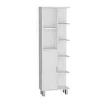 Depot E-Shop 63" H Linen Bathroom Cabinet with Seven Open Shelves, One Drawer and four legs
