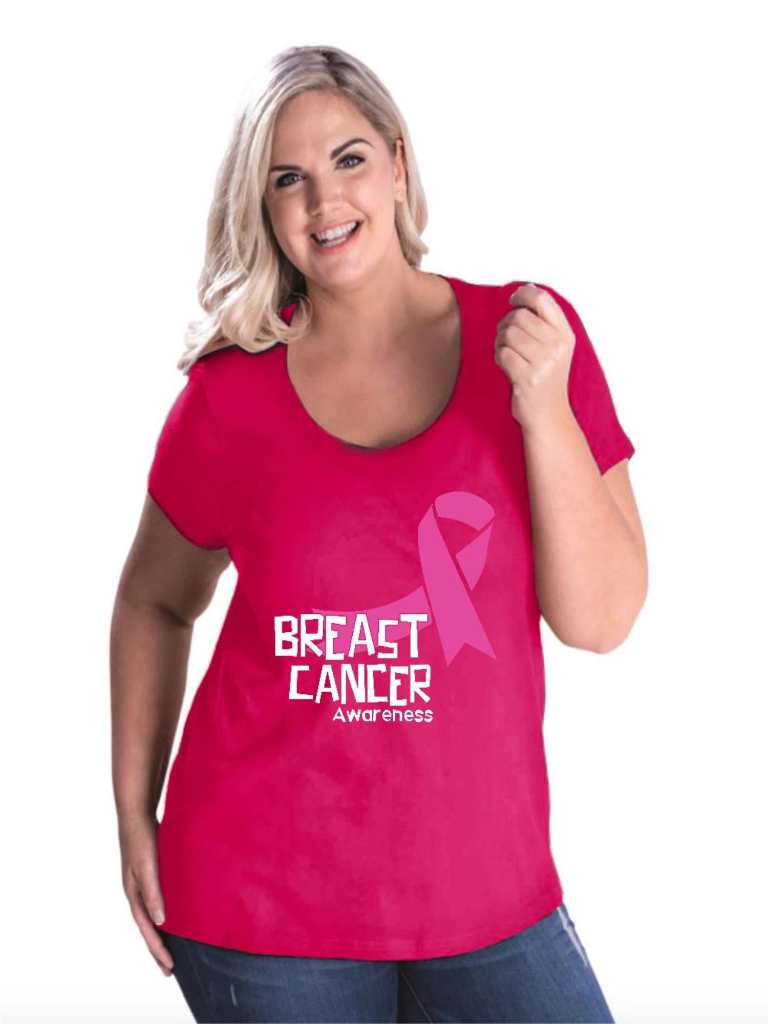 IWPF - Womens and Womens Plus Size Breast Cancer Awareness Curvy T ...