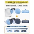 thumbnail image 4 of TINHAO Clip On Sunglasses Polarized Photochromic Over Prescription Glasses, UV400 Protection Flip Up Lens for Men Women, Day Night Driving Anti Glare, 4 Colors Available, Lightweight, 4 of 8