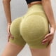 thumbnail image 2 of Pantalones cortos de yoga para levantamiento de glúteos, cintura alta, control de barriga, pantalones cortos de entrenamiento para mujeres altamente elásticos sin costuras para yoga, fitness, correr, amarillo L 60‑80 kg/132,3‑176,4 lb YUNYI BRAND Deportes, 2 of 8