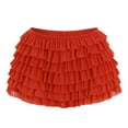 thumbnail image 5 of adviicd Women Y2k Lace Splice Shorts Layered Bloomers Ruffle Lace Trim Pumpkin Pants Elastic Waist Mini Short Pants Red, S, 5 of 7