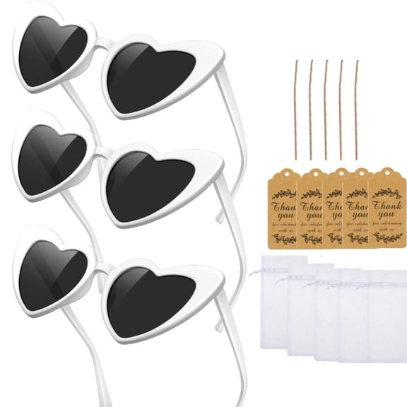 Heart Shaped Sunglasses for Women Men, Oversized Trendy Love Shaped Retro Sunglasses UV400 Vintage Cute Eyewear 25 Set