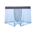 thumbnail image 1 of KAIYANG Calzoncillos tipo bóxer de malla transpirable, antibacterianos, sin marcas, de seda de hielo para hombre (L) XXL azul, 1 of 5