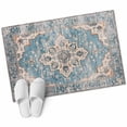 thumbnail image 2 of Blue Boho Bathroom Mat 2x3 FT, Non Slip Small Kitchen Mat, Middle Century Abstract Art Western Geometric Washable Soft Backed Front Door Throw Rug Indoor Outdoor Doormat for Entryway, 2 of 9