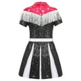 thumbnail image 4 of iiniim Halloween Western Party Dress Up Cowgirl Kids Girls Tassels Fringe Shiny Sequins Pleated Dresses Black 16, 4 of 7