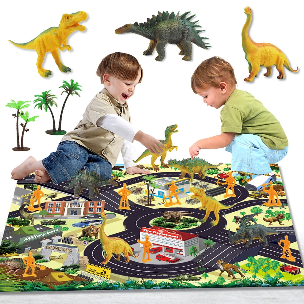 Dinosaur Toys Figure / Activity Play Mat, Educational Realistic Dinosaur Playset - Walmart.com