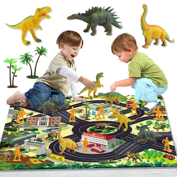 Dinosaur Toys Figure / Activity Play Mat, Educational Realistic