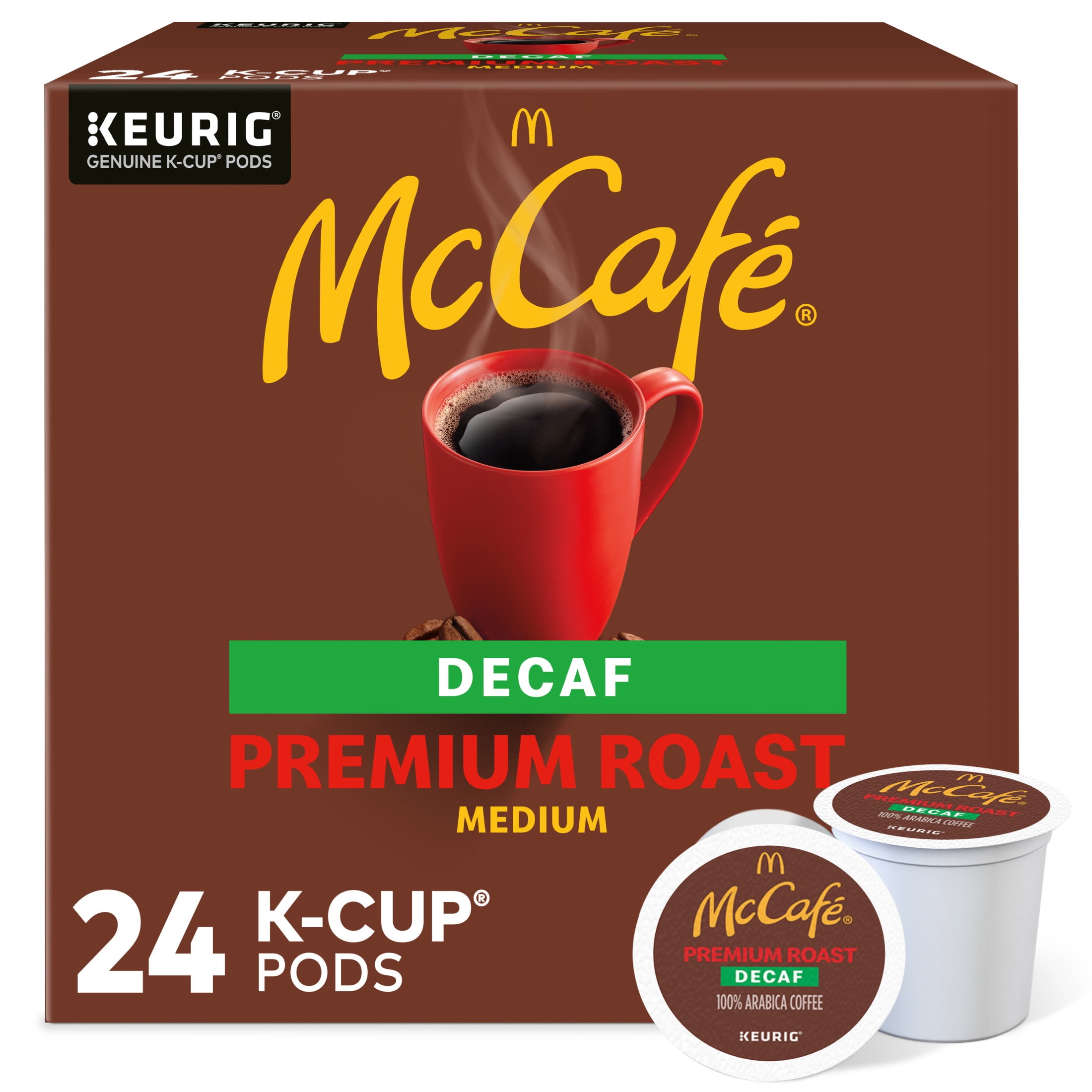 (4 pack) McCafe, Decaf Premium Medium Roast K-Cup Coffee Pods, 24 Count